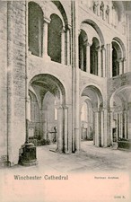 Antique Winchester Cathedral Postcard Norman Arches Peacock Brand c1900s