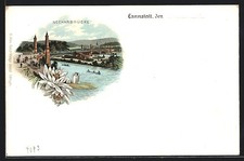 Lithographie Cannstatt, Neckarbrücke 