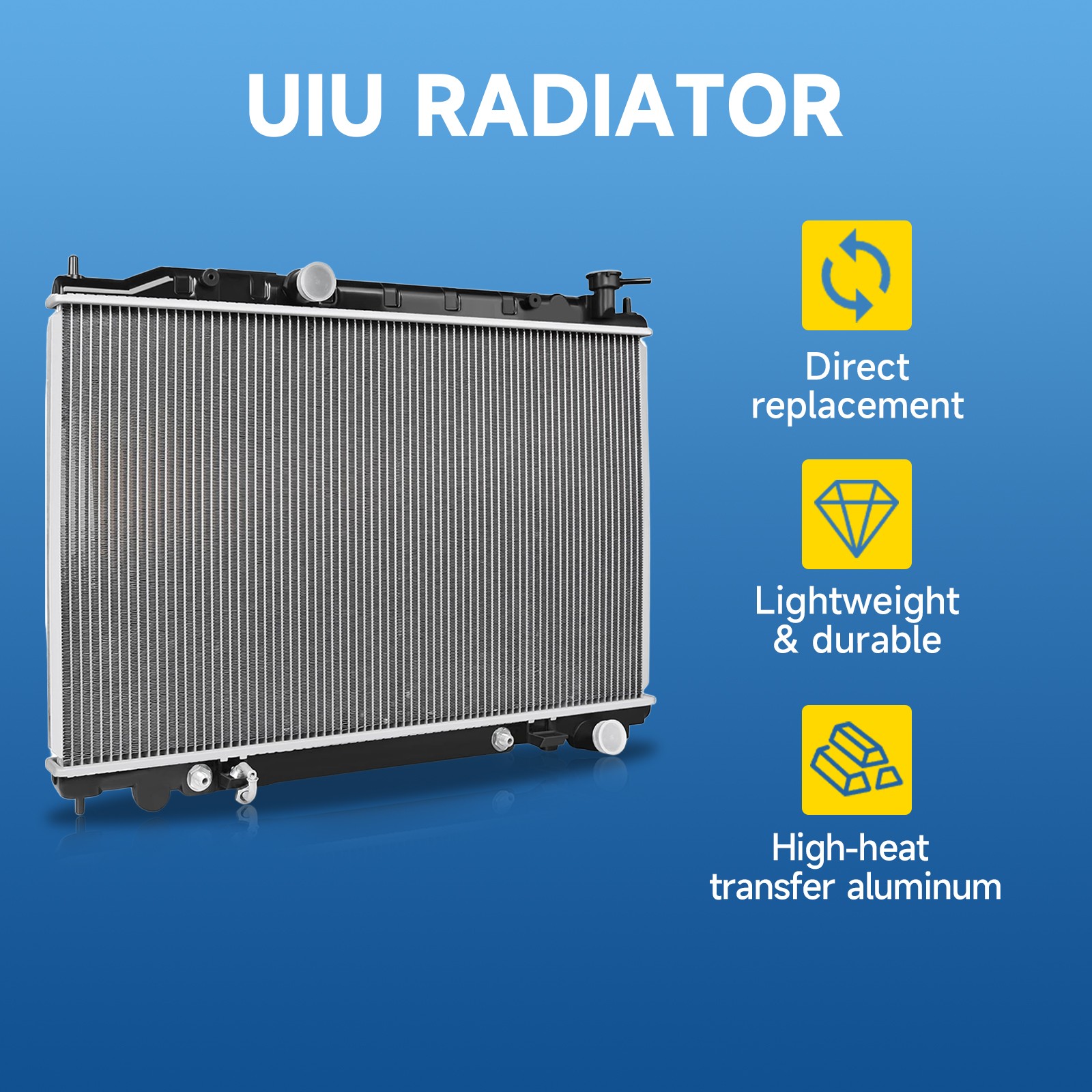 UIU 2428 Aluminium Radiator for 2003-2008 Pontiac Vibe Toyota Corolla ...