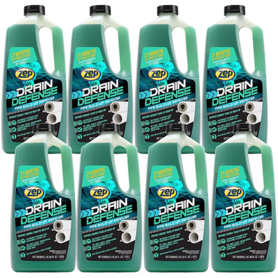 #ad Zep Drain Defense Pipe Build up Remover 8 Pack 64 Fluid ounce s Drain Cleaner $54.40