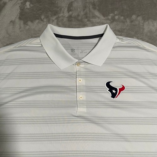 Nike Shirt Uomo XXL Bianco Polo NFL On Field Apparel Houston Texans Coach Casual - Foto 2 di 8