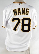 2019 Pittsburgh Pirates Wei-Chung Wang #78 Game Issued White Jersey 150 Patch 48
