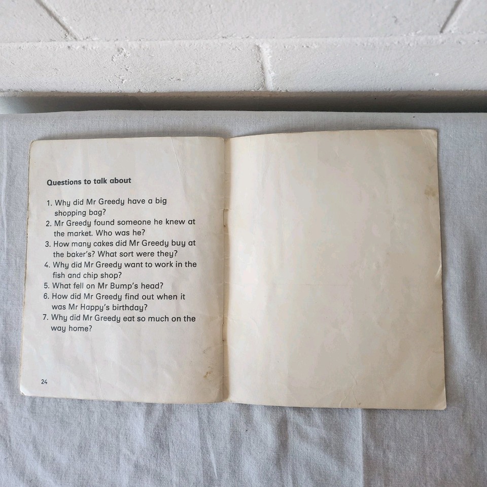 Mr Men Word Books x2 Mr Silly & Mr Greedy Paperback Book Lot Vintage ...