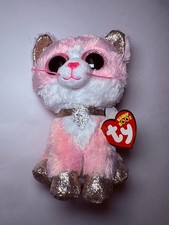 NEW 2021 TY Beanie Boos - FIONA the Pink Cat (Buddy Medium Size - 9 inch) MWMTS