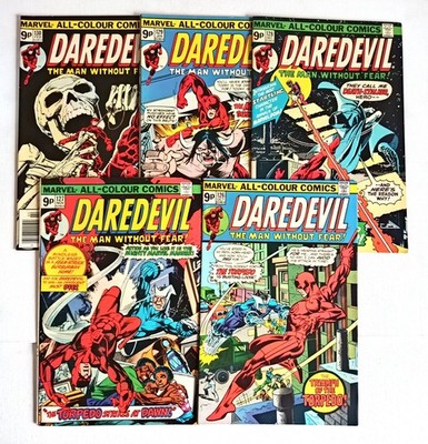 Daredevil x5 | #126-130 Complete Run | Marvel Bronze Age Comics 1975 | VF