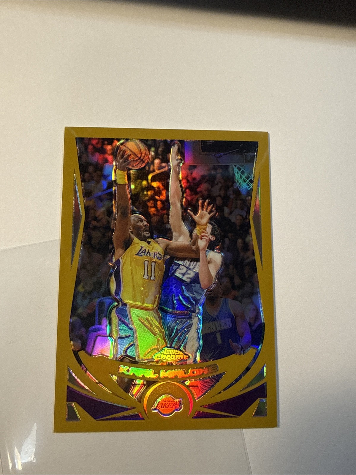 2004/05 Topps Chrome Karl Malone #/99 Gold Refractor #110 Lakers Basketball