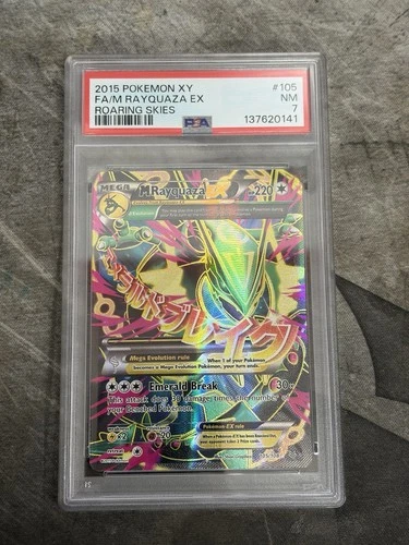 Pokemon M Rayquaza EX XY Roaring Skies Full Art #105 PSA 7