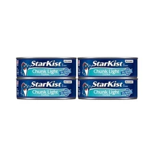 Chunk Light Tuna in Water, 5 oz 4 Pack Canned Tuna Fish, Wild Caught, Gluten ...