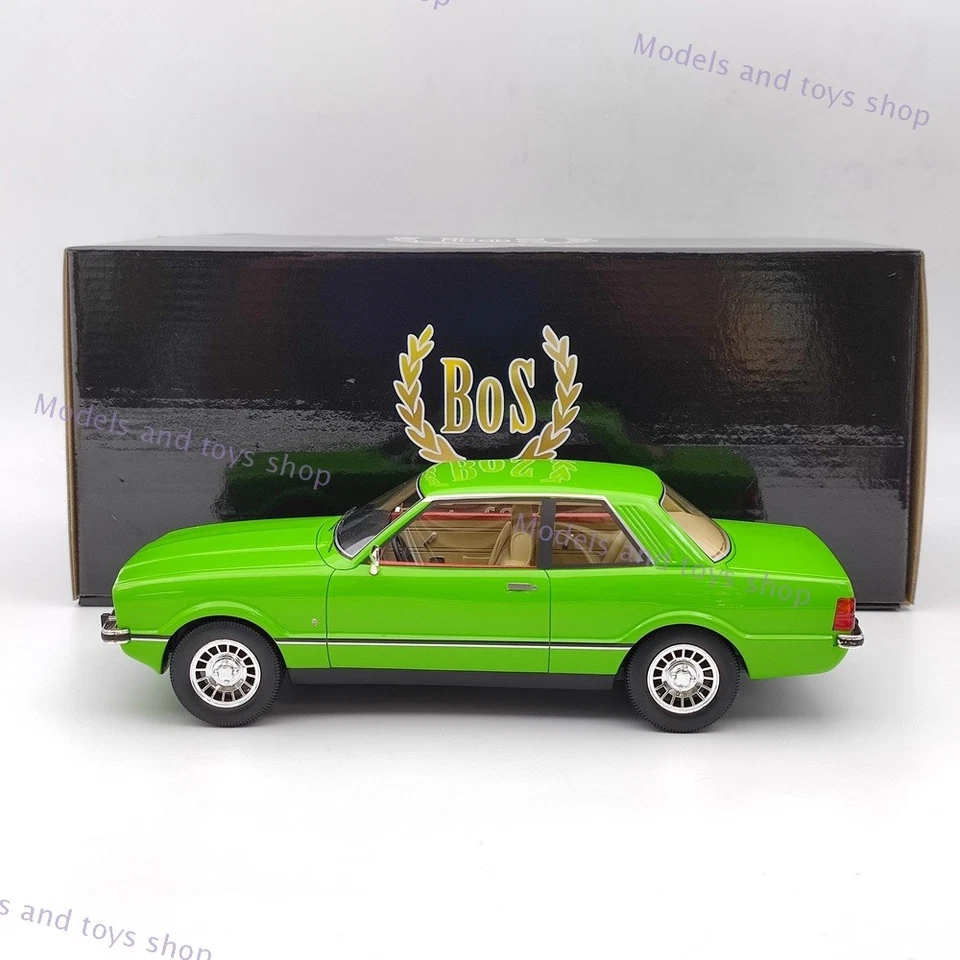 BOS 1/18 Ford Taunus TC2 Ghia 1976 Green BOS167 Resin Model Car Collection Used - Image 2 of 4