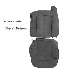 1999 To 02 Chevy 1500HD 2500HD 3500 Driver Top /Bottom Leather Seat Cover Black 