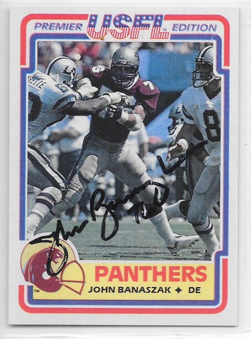 John Banaszak Signed 1984 USFL Custom Card Michigan Panthers