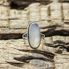 RAINBOW MOONSTONE NATURAL GEMSTONE RING 925 STERLING SILVER JEWELRY RING 3 TO 12