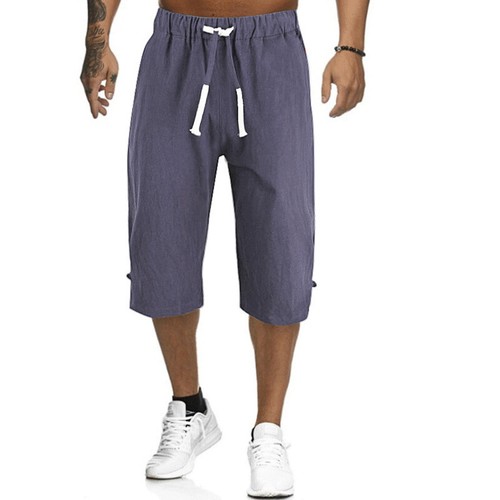 Mens 3/4 Long Length Shorts Elasticated Waist Sport Pants Three Quarter Shorts - Picture 8 of 21