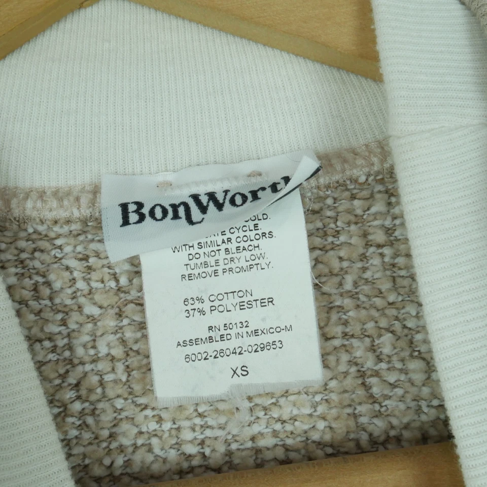 Sudadera Vintage XS Gran Tamaño Años 90 Grannycore Bordada Perro Doble Cuello Tostado Foto 3 de 4