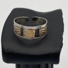 Vintage 1990 s ring 18k/sterling .925 Peruvian Inca