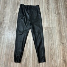 Zara black faux leather pants new size Medium skinny new