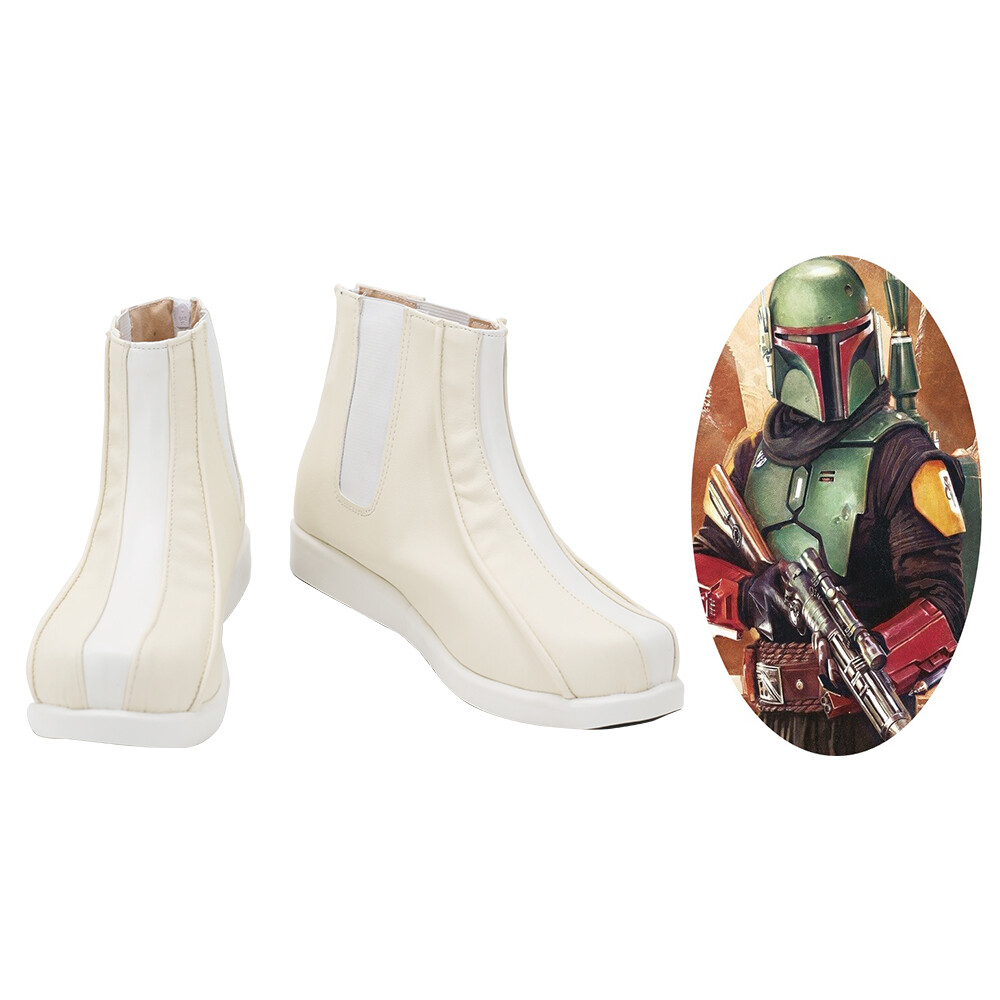 Star Wars Boba Fett Scarpe Cosplay Uomo Stivali Scarpe Bianche Ver2
