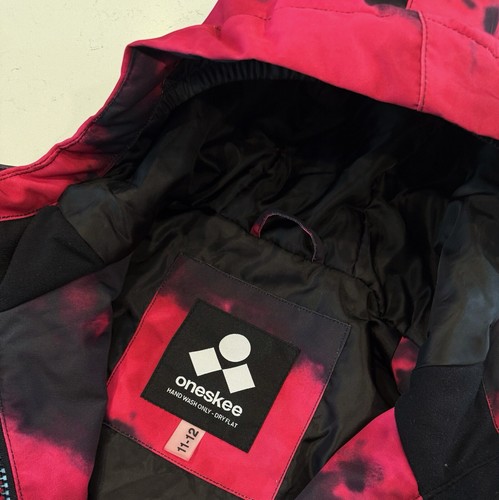 Oneskee Kids 2-in-1 Snow Suit Pink Tie Dye Girls 11-12 Excellent Condition - Picture 6 of 7