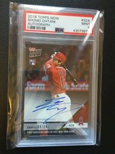 2018 Topps Now SHOHEI OHTANI #32A RC ROOKIE AUTO 17/99 JERSEY #17! PSA 9 MINT