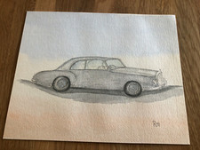 Bentley R Type Continental Pencil And Water Color Drawing By Roger Morris O.b.e