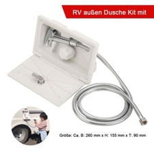 Outdoor Außen Wasserhahn Duschbox Kit für Wohnmobil Wohnmobil Anhänger weiß Auto