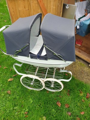 silver cross twin dolls pram coach built
