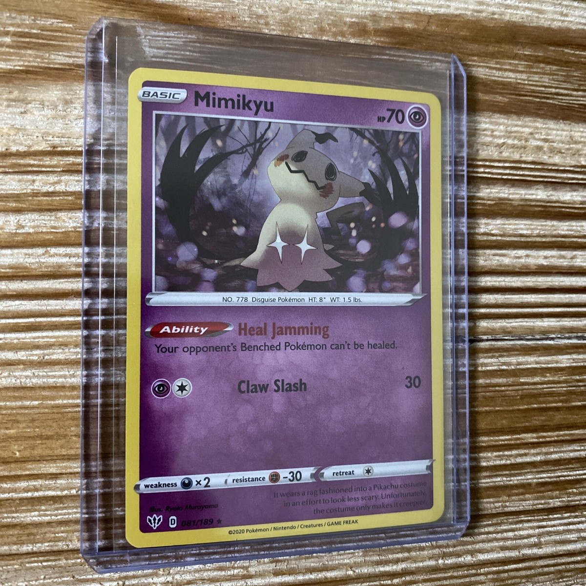 Mimikyu 081/189 Cosmos Holo Rare Pokemon TCG 2020 Darkness Ablaze