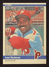 Ivan DeJesus 1984 MLB Philadelphia Phillies ShortStop Baseball Card Fleer #26