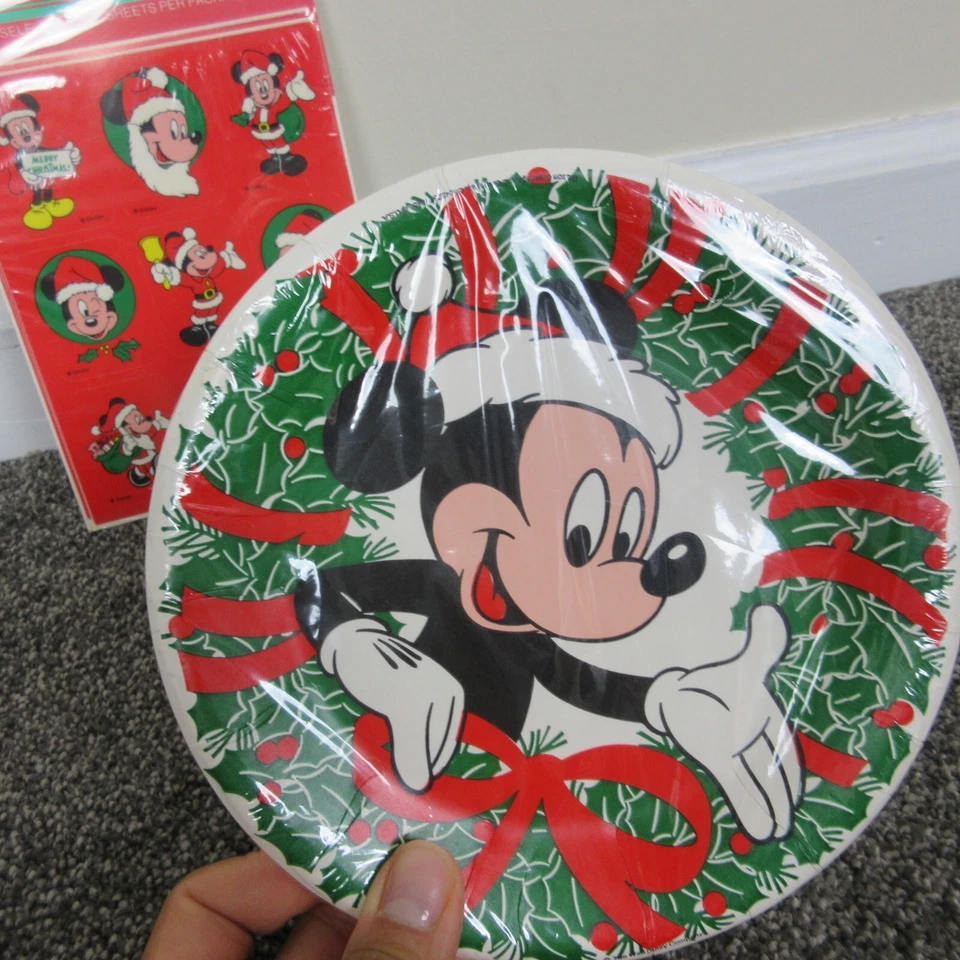 Platos y pegatinas de Navidad Disney Mickey Mouse nuevos precintados Foto 3 de 4