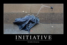 Initiative Broken Umbrella Funny Sarcastic Office Workplace Demotivation 12x18