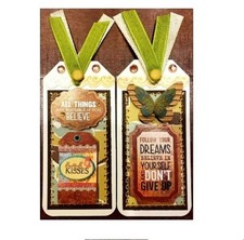 Sewn Premade Scrapbook Page/Sewn Tag Set: Dreams