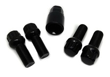 4 Black Ball Seat Wheel Locks Set Mercedes Audi Porsche Volkswagen 14x1.5 28mm 4 Black Ball Seat Wheel Locks Set Mercedes Audi Porsche Volkswagen 14x1.5 28mm