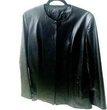 Designer Genuine Leather Midi Length Jacket
