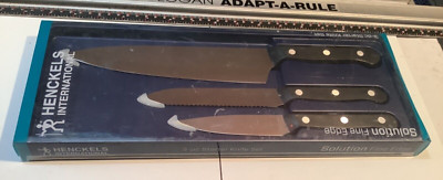 ZWILLING J.A. HENCKELS 3 Knife Set w/ 10  Cook 5  Serrated & 4  Paring Knives