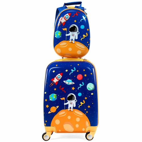 2PC Kids Luggage Set 16"/18"Suitcase+13"Backpack Carry On Bag Travel Cover Gif - Picture 86 of 86
