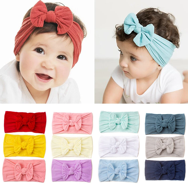 Newborn Baby Headband For Girl Cotton Bow Elastic Hair Band Turban For Baby  Kids