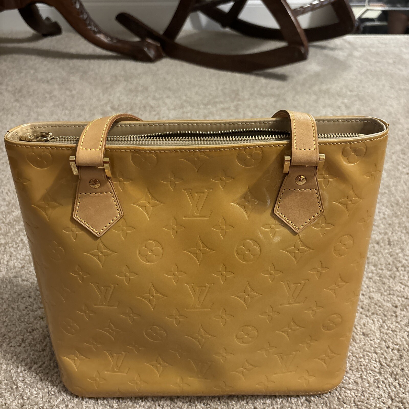 Authentic Louis  Vuitton Yellow Monogram Vernis H… - image 2