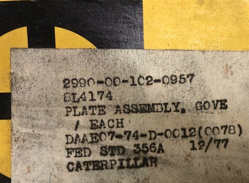 PLATE ASSEMBLY GOVERNOR CAT CATERPILLAR 8L4174 NSN 2990-00-102-0957 - Picture 4 of 4