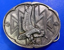 Southwestern Style Eagle Flying High Native Pattern 1990 Siskiyou Belt Buckle