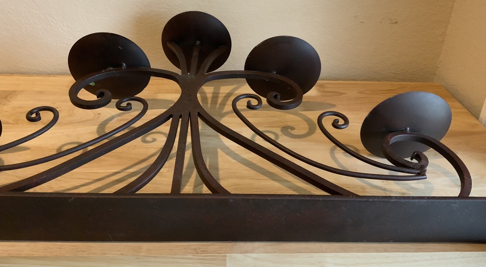 Vintage Wrought Iron Candleabra Candle Holder Fireplace Tabletop Centerpiece