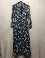 Womens Maxi Cottagecore Dress XS Petite Floral Dark Academia Romantic Prairie