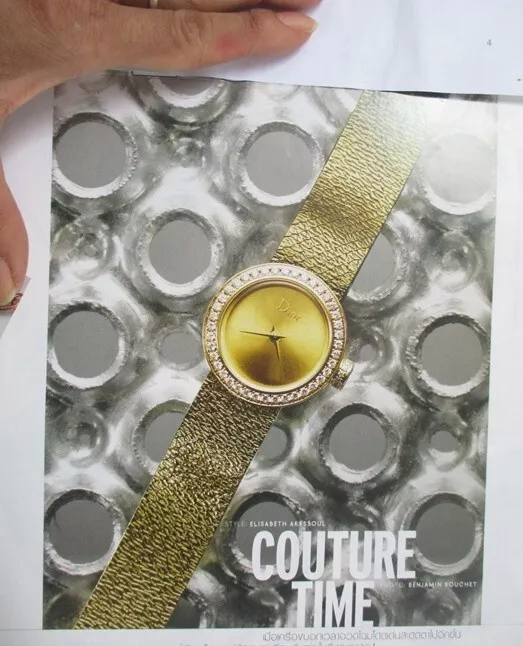 photo de la mini d de dior montre satinée photo tirage publicitaire papier 8x6 en étanche