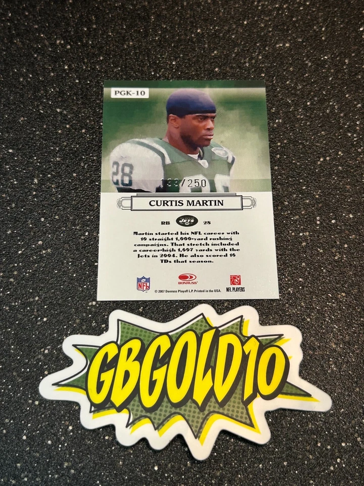 2007 Donruss Threads - Pro Gridiron Kings #PGK-10 Curtis Martin /250 - Image 2 of 2