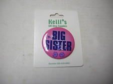 I'm A Big Sister Announcement Button Pin, 2" x 2", Pin Back, Pink, Brand New