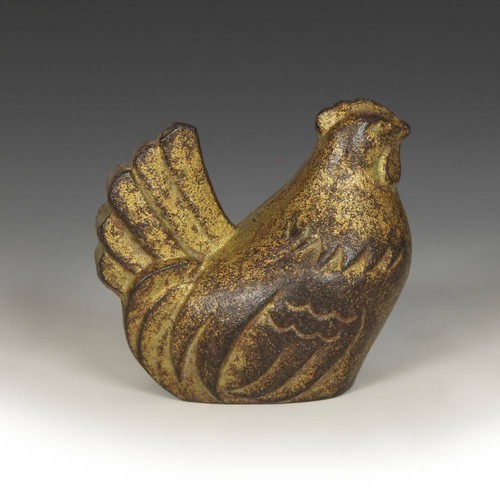 VINTAGE JAPANESE CAST IRON SCULPTURE HEN DECORATIVE FINE ART JAPAN 20TH C. - Picture 3 of 5