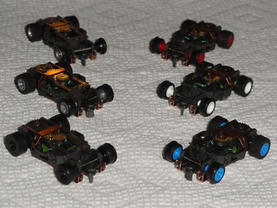 AURORA AFX MEAN GREEN M/T HO SLOT CHASSIS Level 6 Magnets New Parts (Pick One)