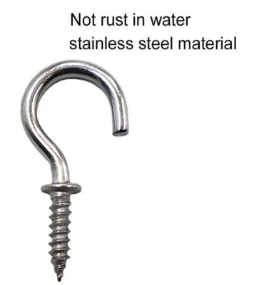IDEALSV 100 Pcs 304 Stainless Steel Screw Hooks 5/8 Inch Small Hook Screw-in ... | UK - View #10