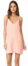 Amanda Uprichard Pink Kendall Pale Blush Velvet Nude Slip Mini Tank Dress XS