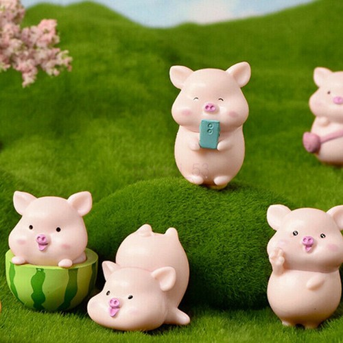 NEW 7X DIY Cute Pig Desktop Decoration Figurine Home Toy Garden Ornament Accesso - Picture 2 of 9