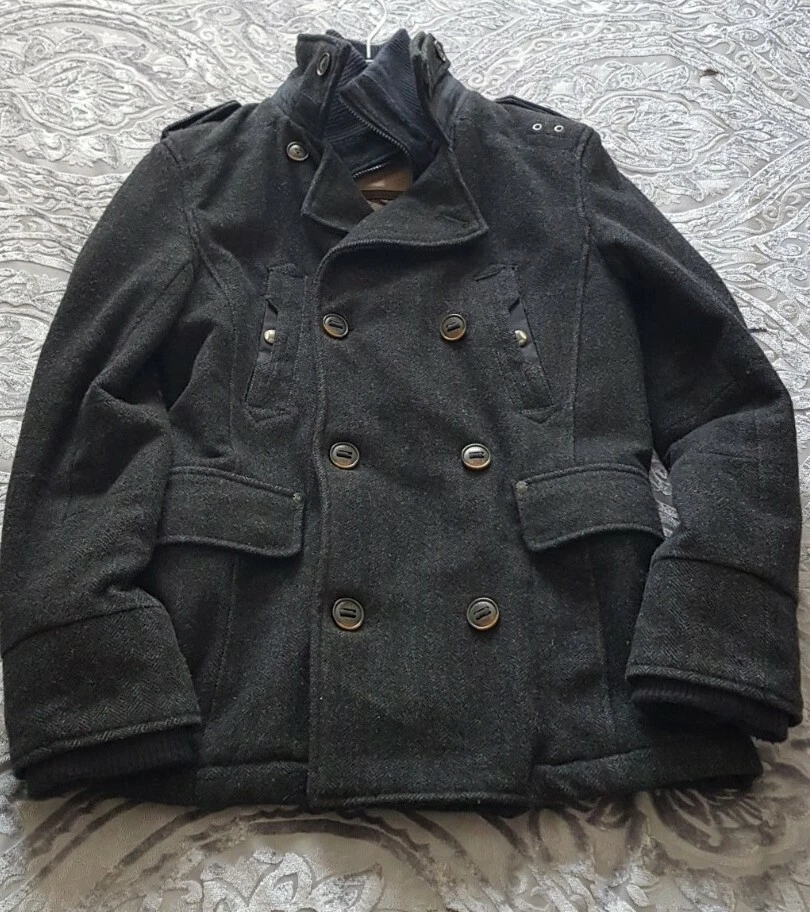 Casaco masculino Next autêntico personalizado gola funil pavão carvão tamanho P - Imagem 4 de 4